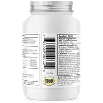 Coenzyme Q10 - Supplement bottle label with text and barcodes on a white background