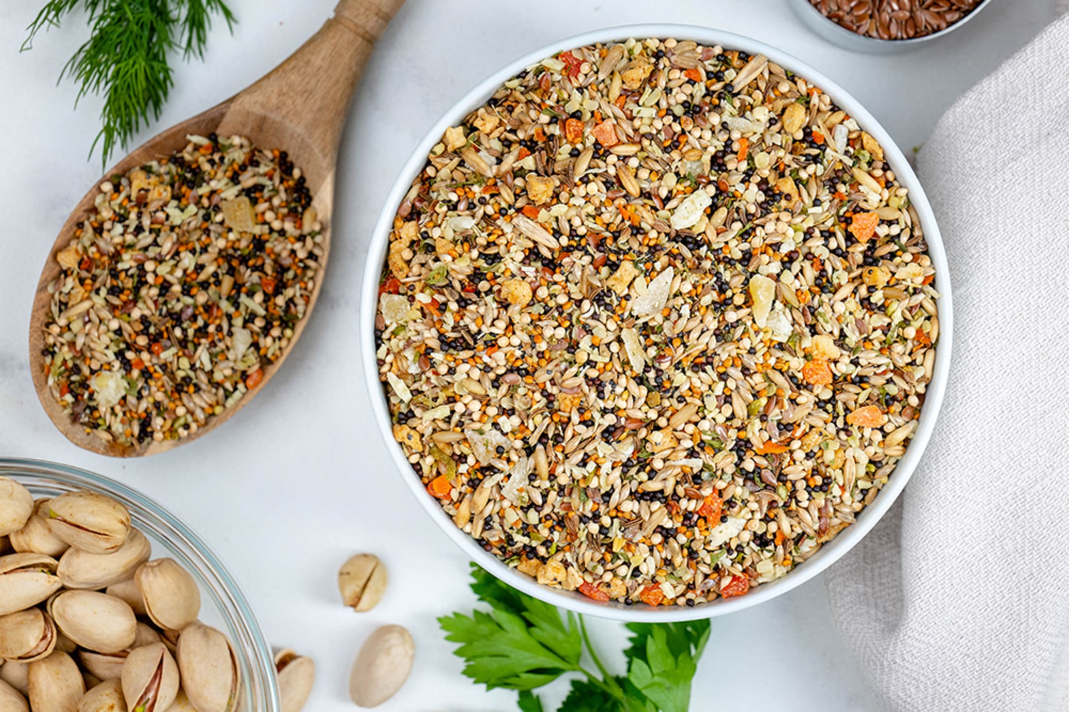 all-natural, real, whole foods blend of seeds, nuts, fruits, vegetables and grains
