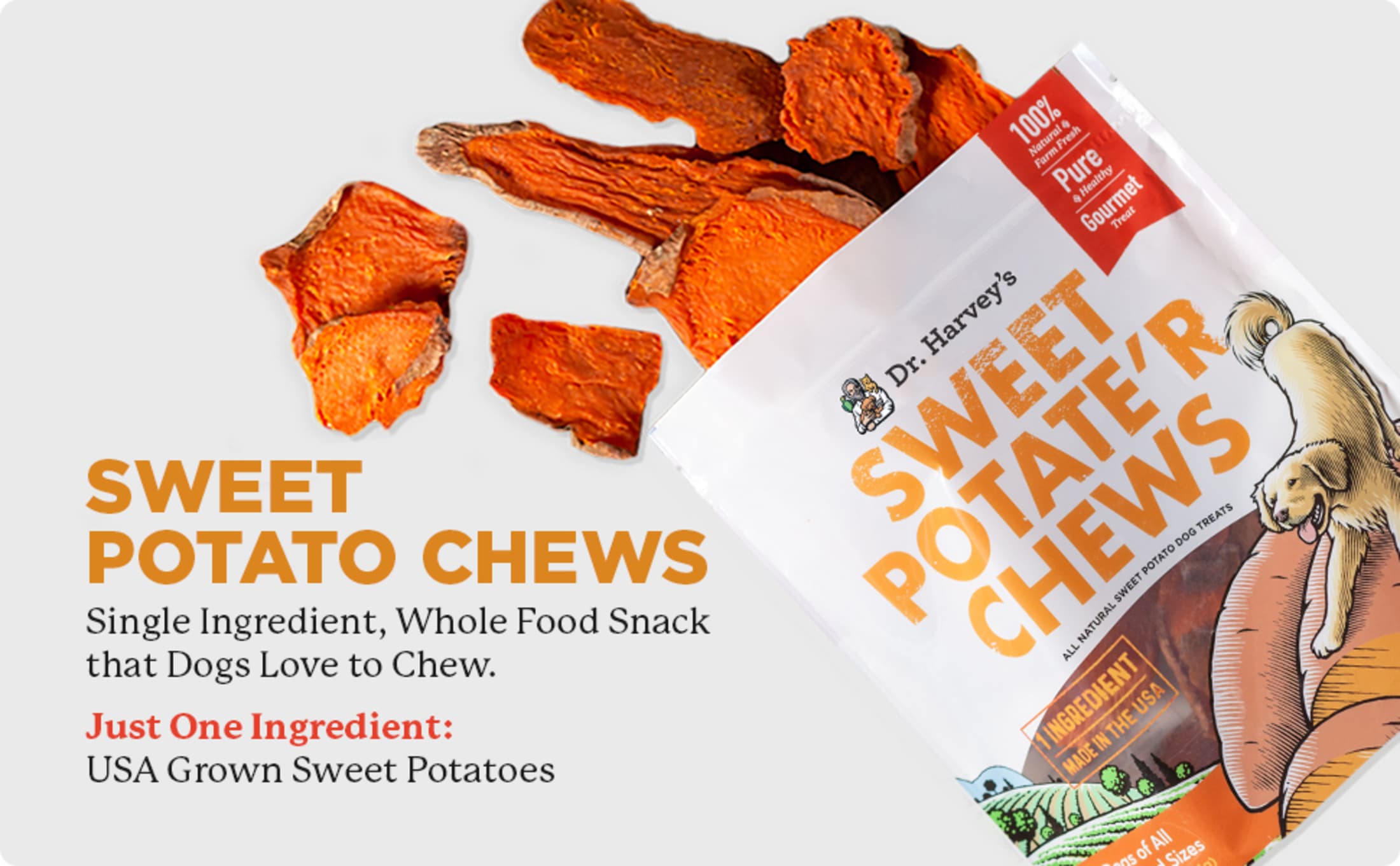 Single Ingredient, Whole Food Snack, that Dogs Love to Chew